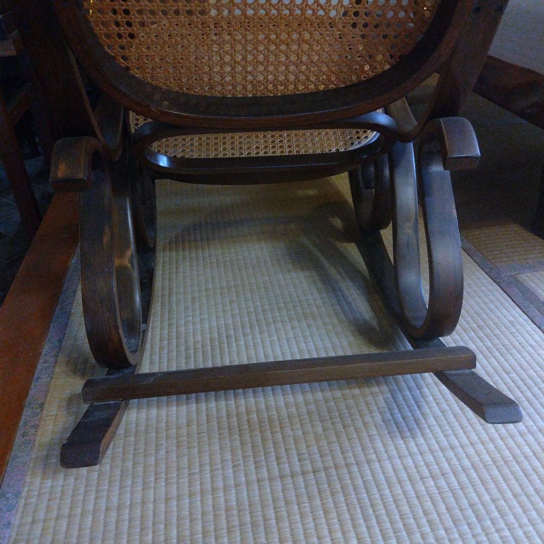 ラタン ロッキングチェア 洋風家具　藤椅子　 昭和レトロ アンティーク