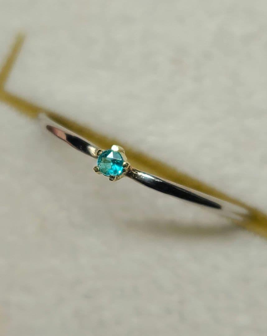 ビカビカネオン!!★ブラジルバターリャパライバトルマリン18金Ptリング★