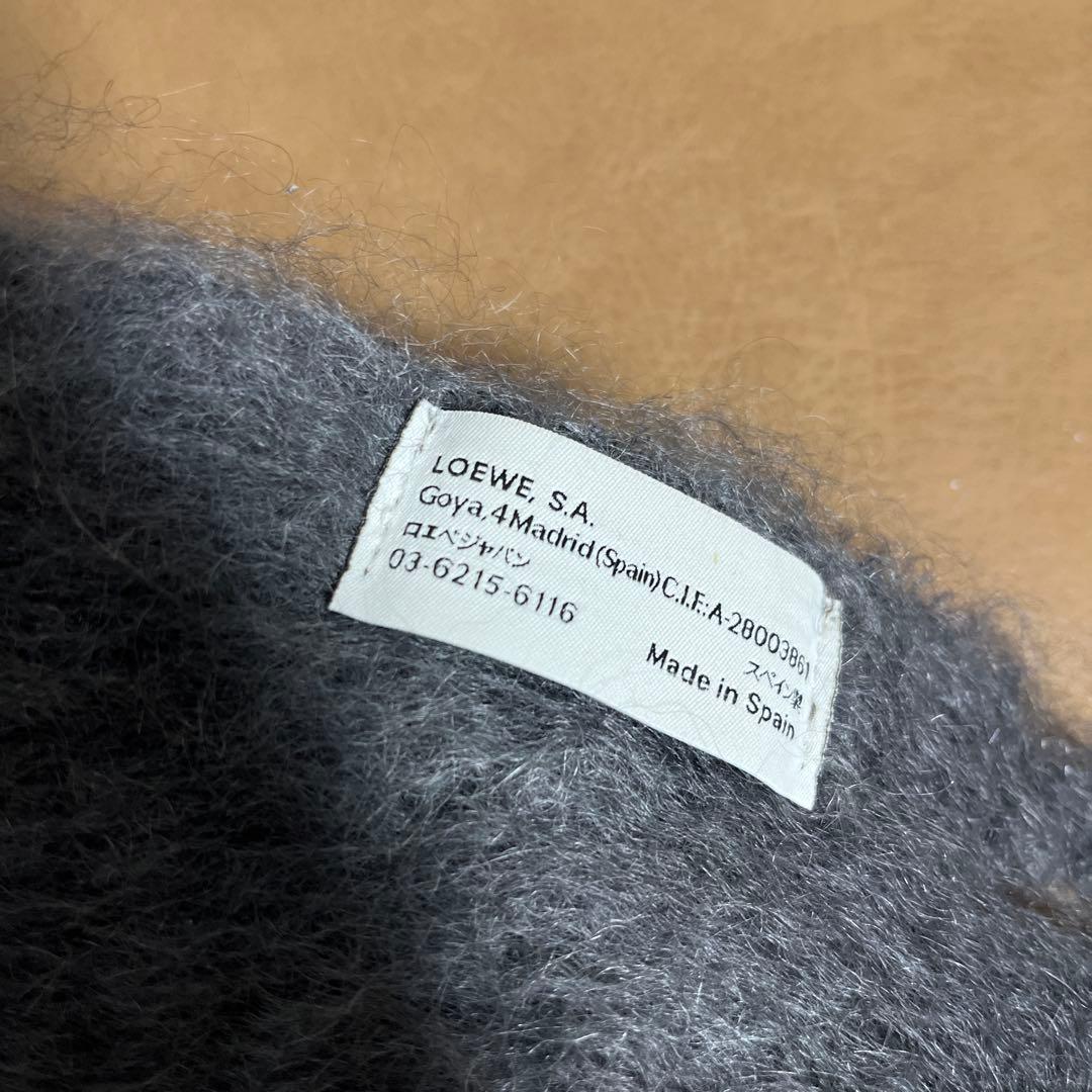 LOEWE モヘヤ　ストライプ マフラー