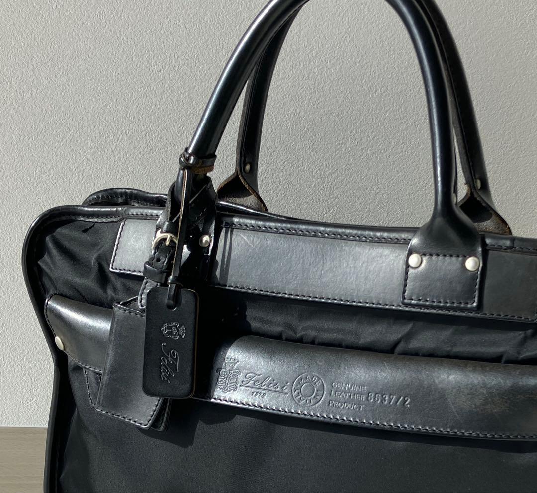 【美品★】Felisi フェリージ 8637/2 ビジネスバッグ ブラック 袋付