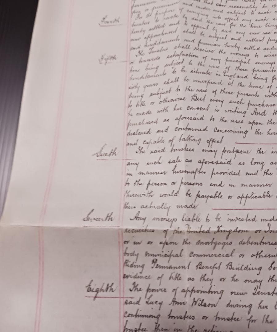 1891年 英国 アンティーク書類 蝋封付 手書き文書 英国王室印