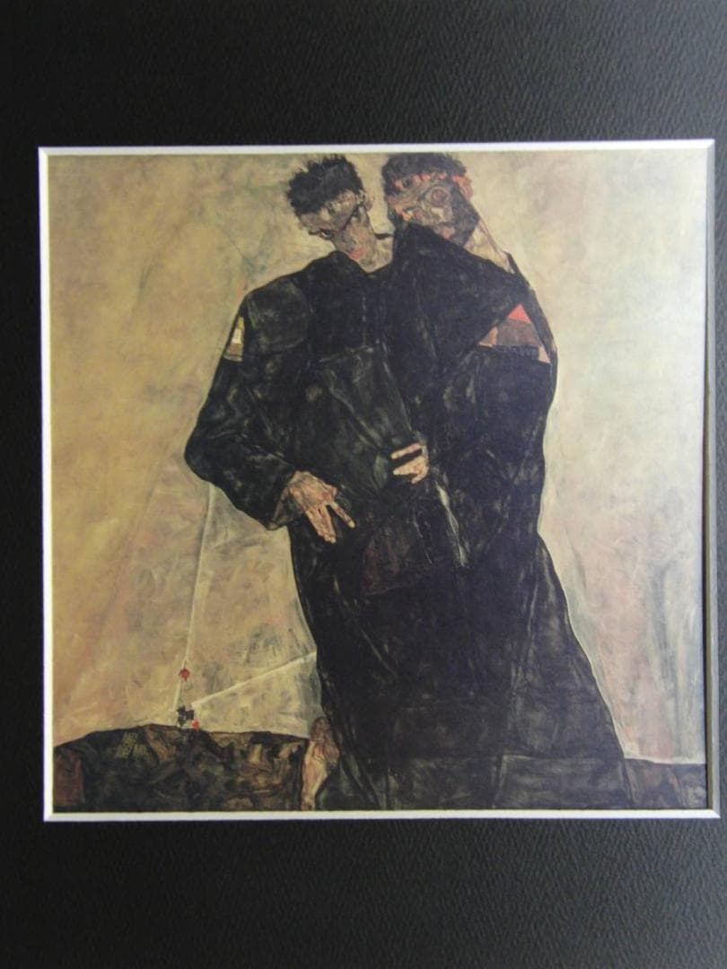 エゴン・シーレ、【隠者たち】、大判・希少な画集画、状態良好