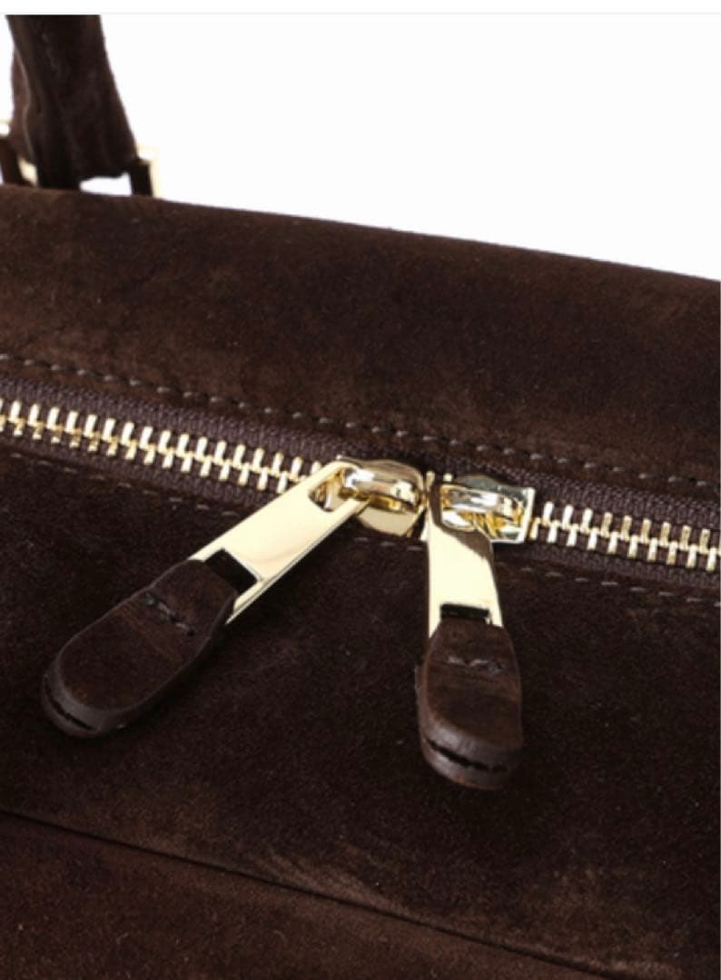 マニュエルミラノ ダークブラウン スエード ハンドバッグ