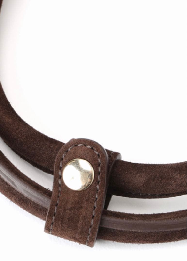 マニュエルミラノ ダークブラウン スエード ハンドバッグ