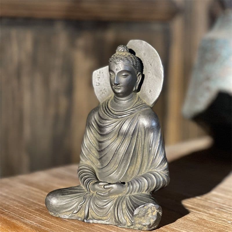 ガンダーラ禅定坐像 彫刻 置物 開運 風水