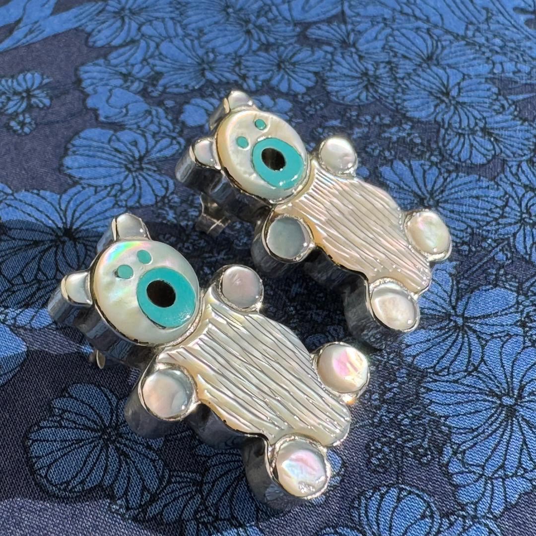 1990's ヴィンテージ　Ernest Leekela　テディベアー　ピアス