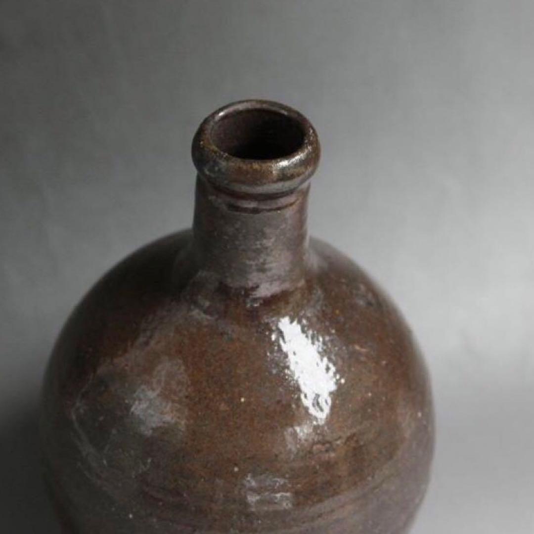 素朴な酒徳利　花入れ　江戸時代　古常滑焼