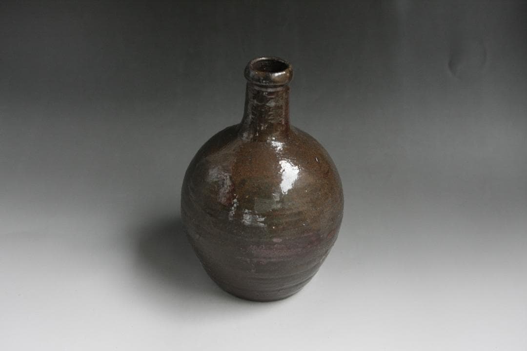 素朴な酒徳利　花入れ　江戸時代　古常滑焼