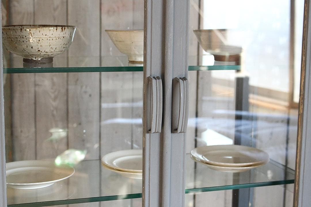 古い木枠ガラスケース　ケビント　ドクターキャビネット