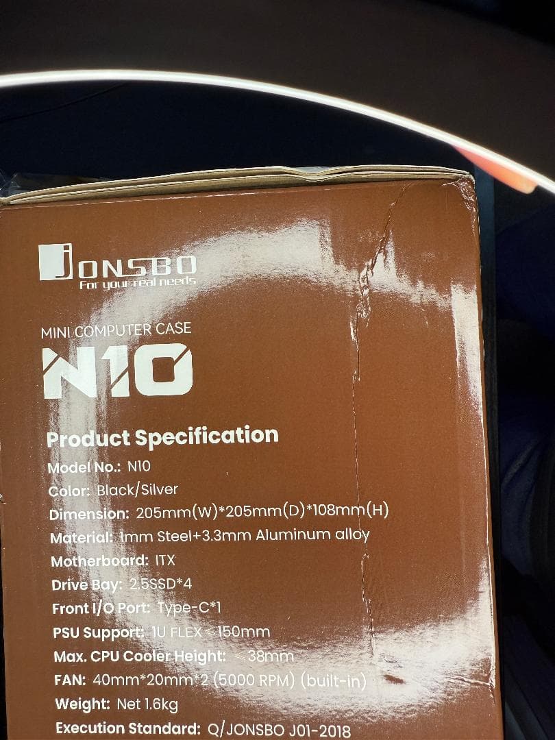 JONSBO N10 mini-itx ケース FLEX電源付