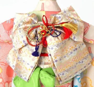 七五三 着物　帯　作り帯【新品未使用品】おまけ付　桃色足袋