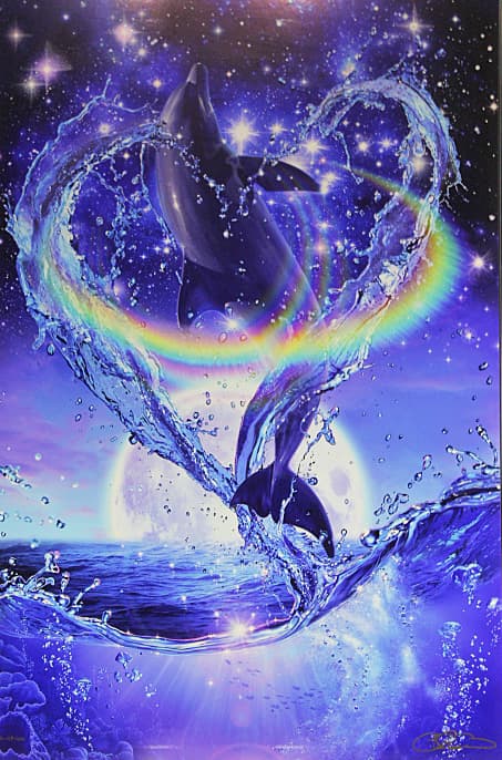 ラッセン【プレシャスラブ（L)】大版 手彩色 ラッセングラフ