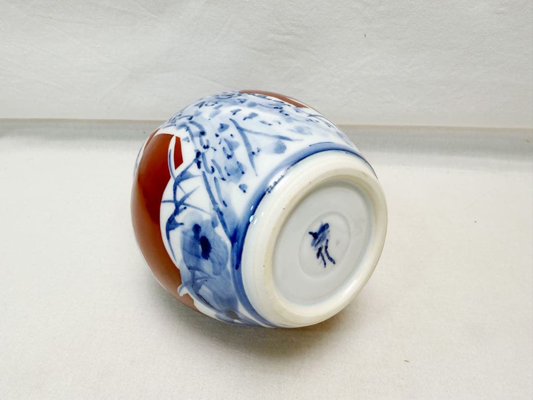 未使用 華道具 人間国宝 篠田義一作 松絵 瓢壺 花瓶 底印 共箱