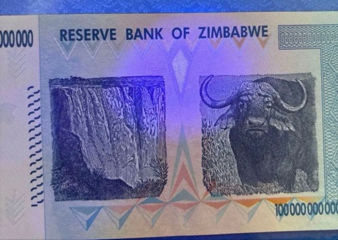 ジンバブエドル 100兆 折り目なし AA 美品
