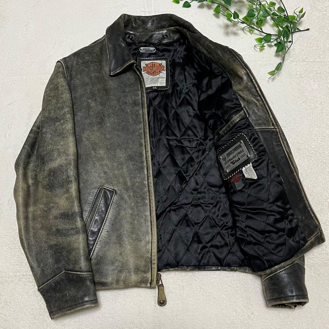 HARLEY-DAVIDSON シングルライダース　レザー　極上肉厚