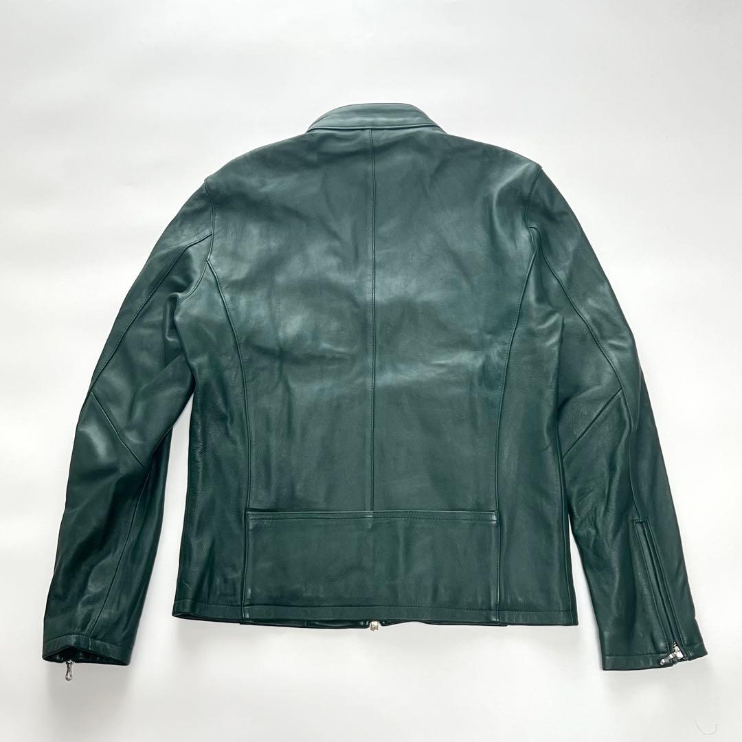 【希少カラー】ジャックローズ　シングルライダースジャケット　ラムレザー　グリーン