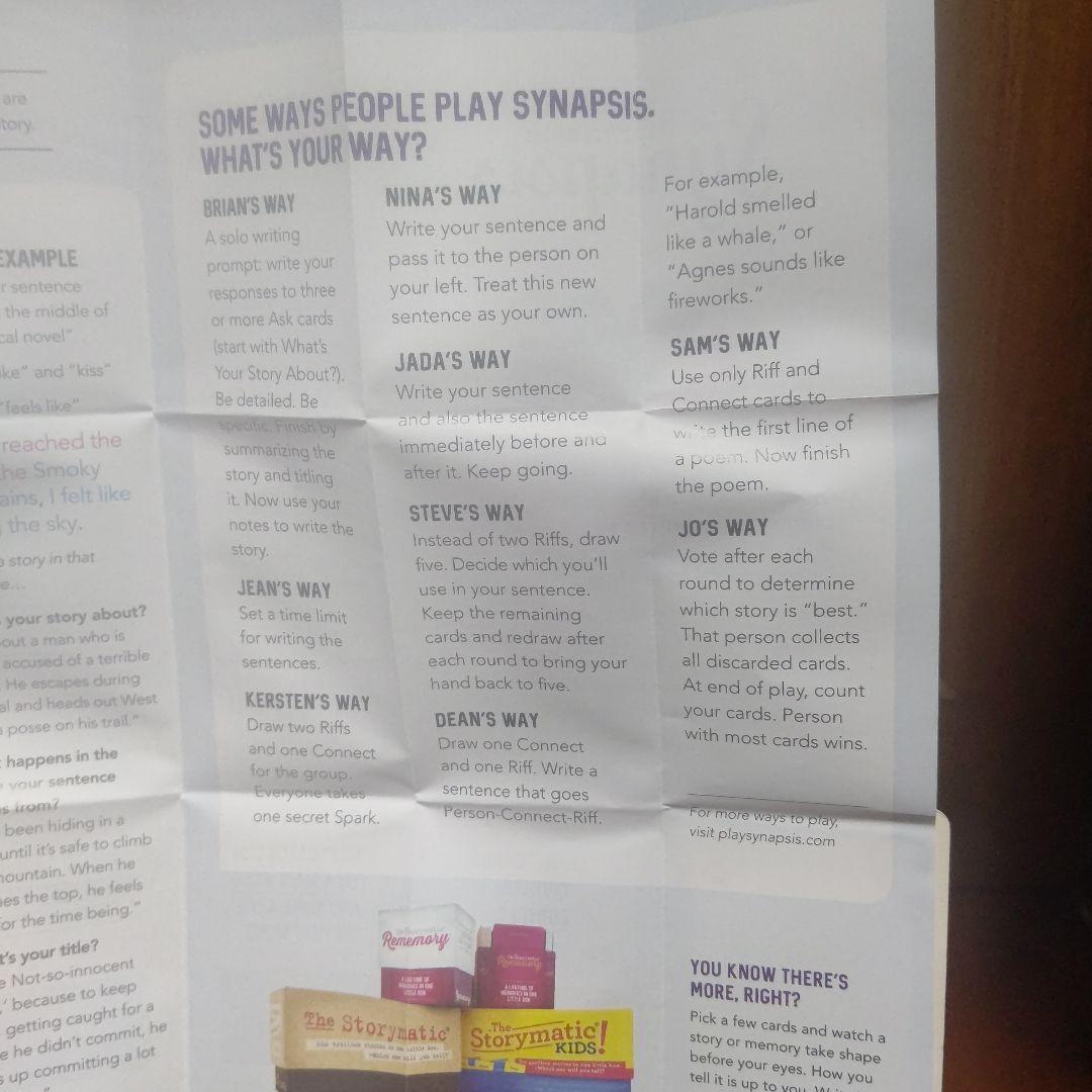 シナプシス イエスの小さな箱 カード枚数未確認です