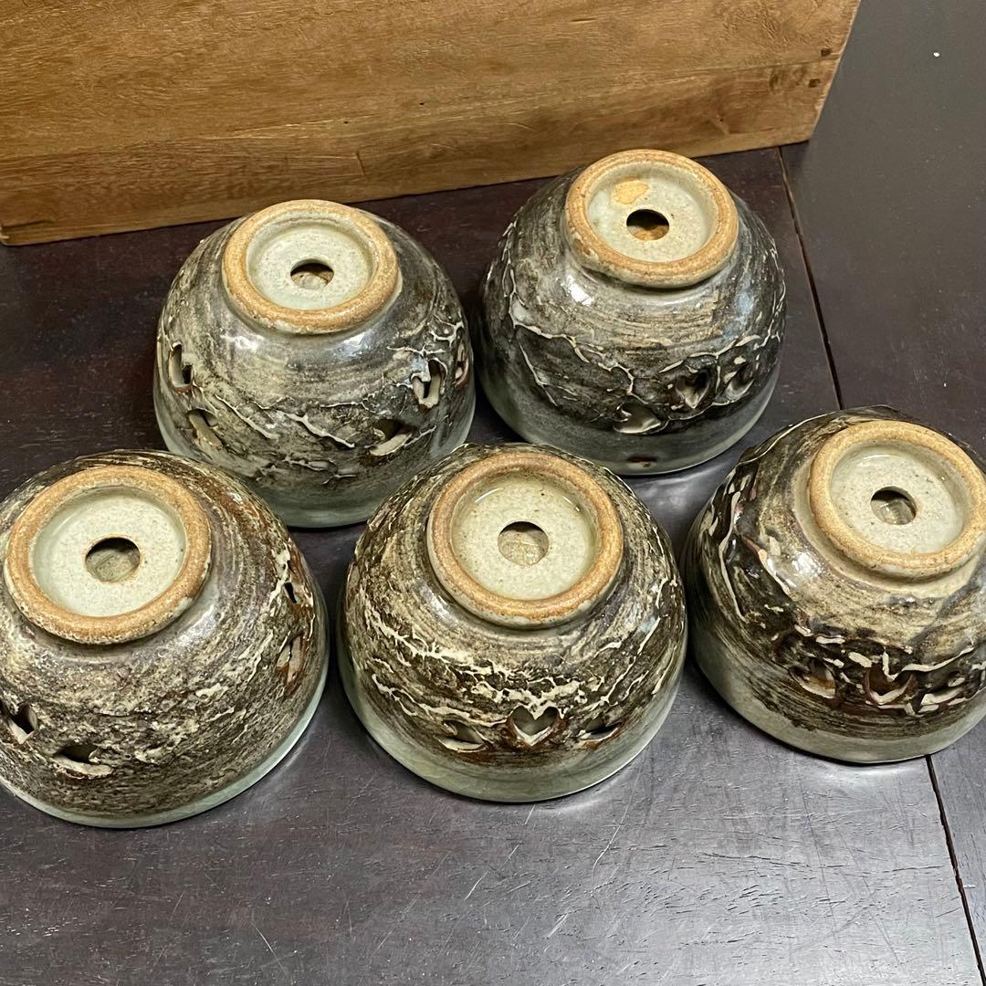 骨董☆二重焼☆茶器セット☆陶器☆急須☆湯呑み☆木箱付き☆明治〜昭和