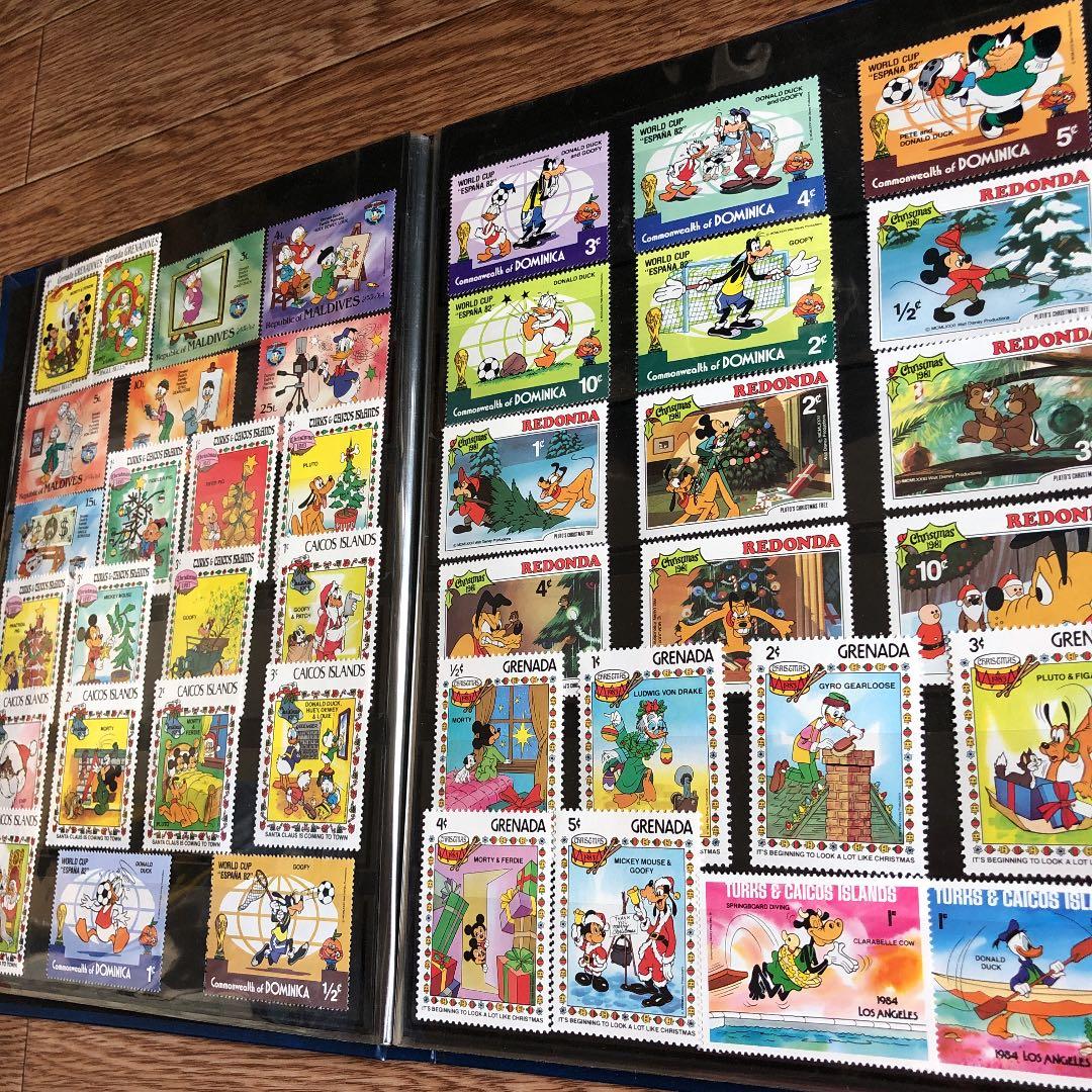 大コレクション！ディズニー切手388種！ストックブック、鑑賞シート収納！楽しい！