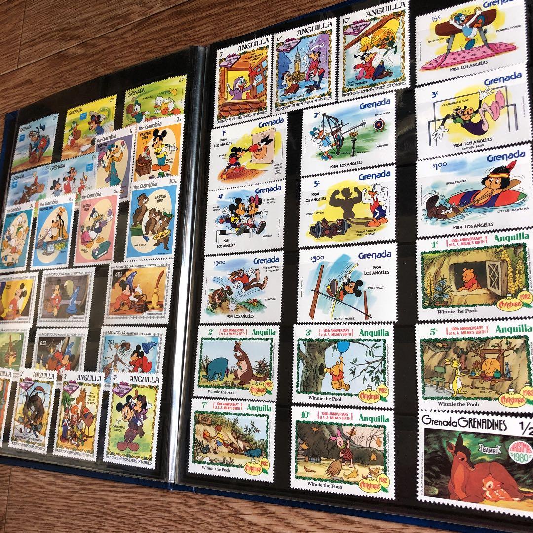 大コレクション！ディズニー切手388種！ストックブック、鑑賞シート収納！楽しい！