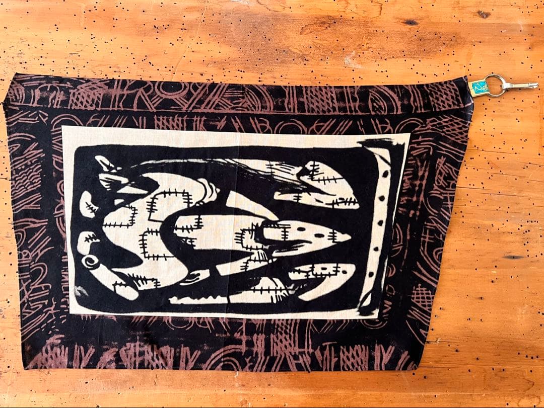 Nemeth ネメス:滲み抜染&着抜プリントバンダナ:ベルトループ装着可:美品