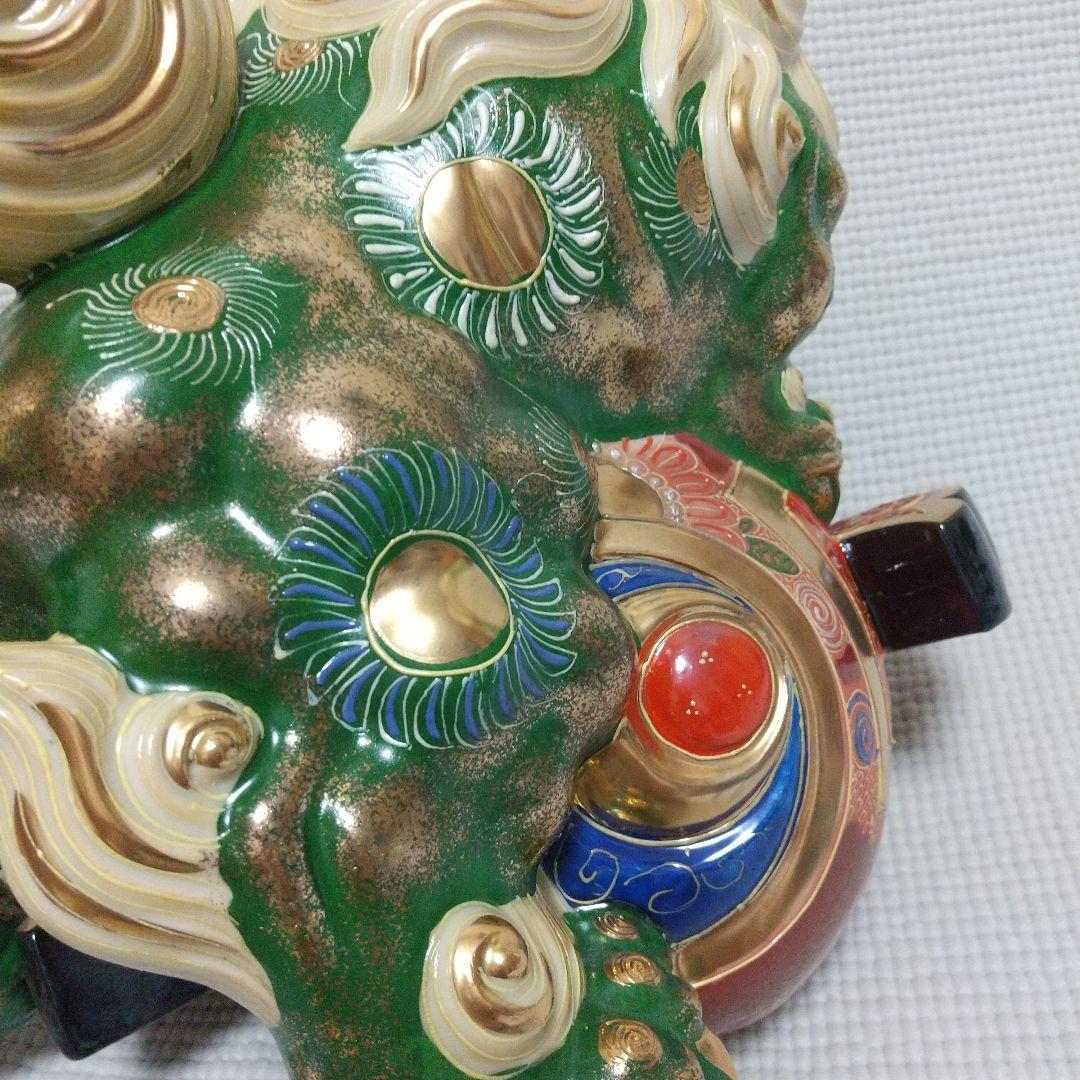 N*n様 打出の小槌♪30cm狛犬 レア色 金運/魔除け 九谷焼