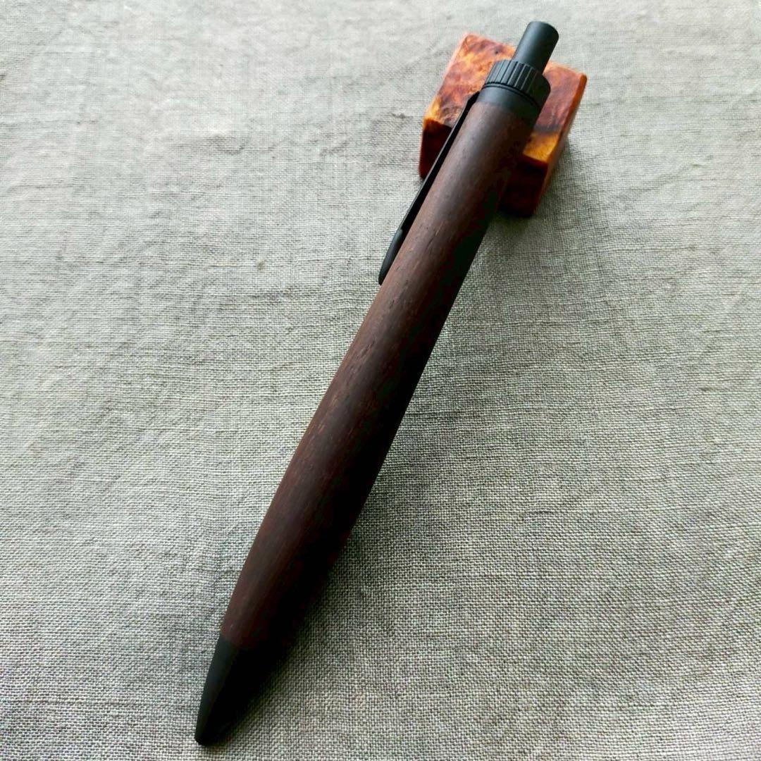 ブラジリアンローズウッド　ハンドメイド　木軸ボールペン　G2　天然木　ブラック