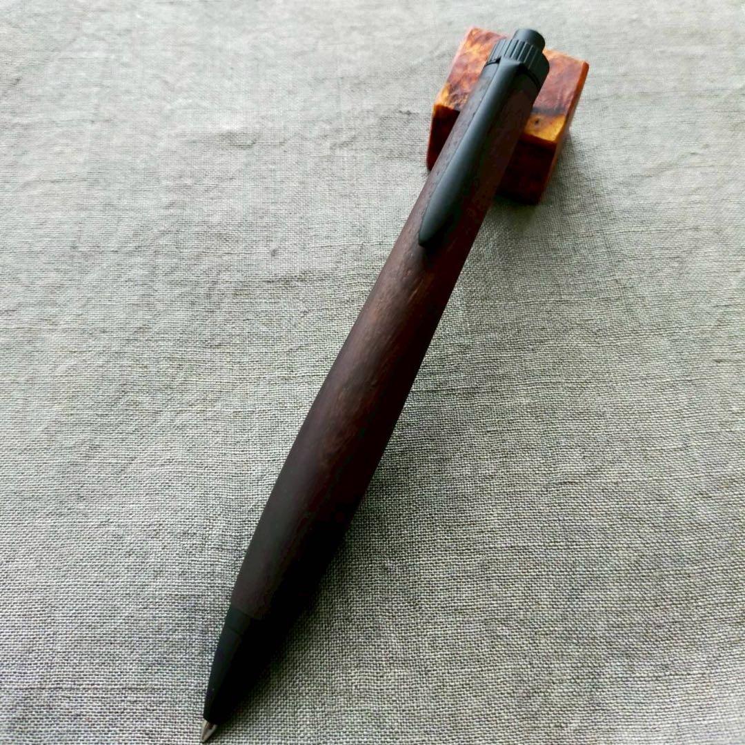 ブラジリアンローズウッド　ハンドメイド　木軸ボールペン　G2　天然木　ブラック