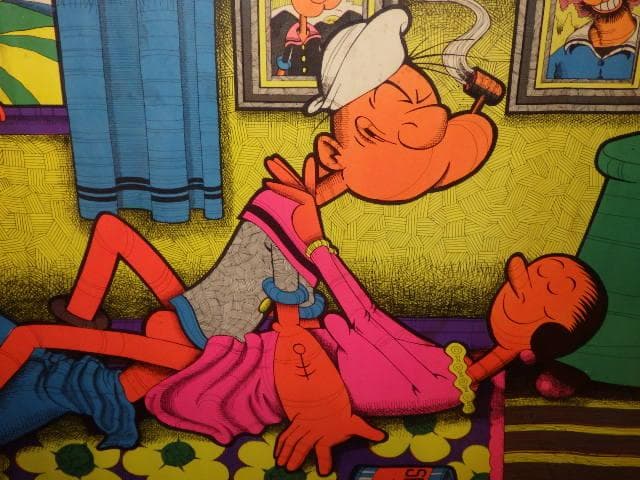 70'S★ポパイ★オリーブ★アート★ブラックライトポスター★ビンテージ★セクシー