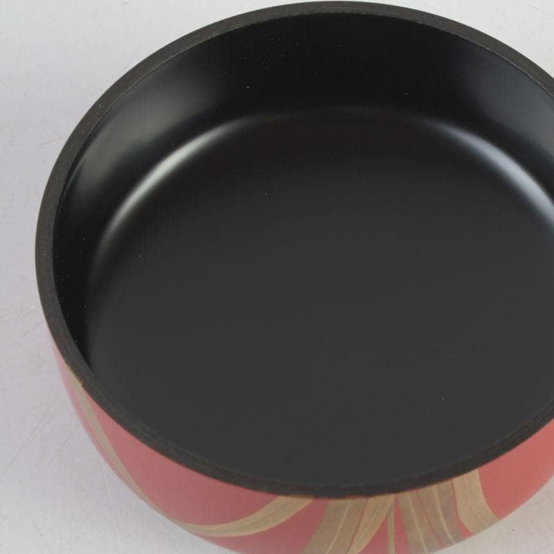 茶道具　山中塗　坂下雄峰作　水仙蒔絵　大棗　共布共箱　M　9654