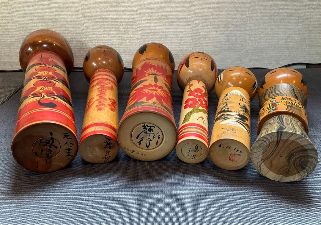 【レトロ】布袋様の一刀彫、こけし　14体【体長　約15㎝〜45㎝】