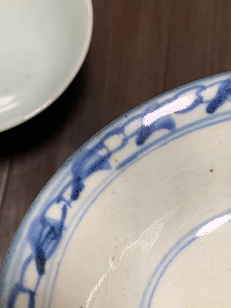 中国　磁器　２客　茶碗　焼き物　染め付け