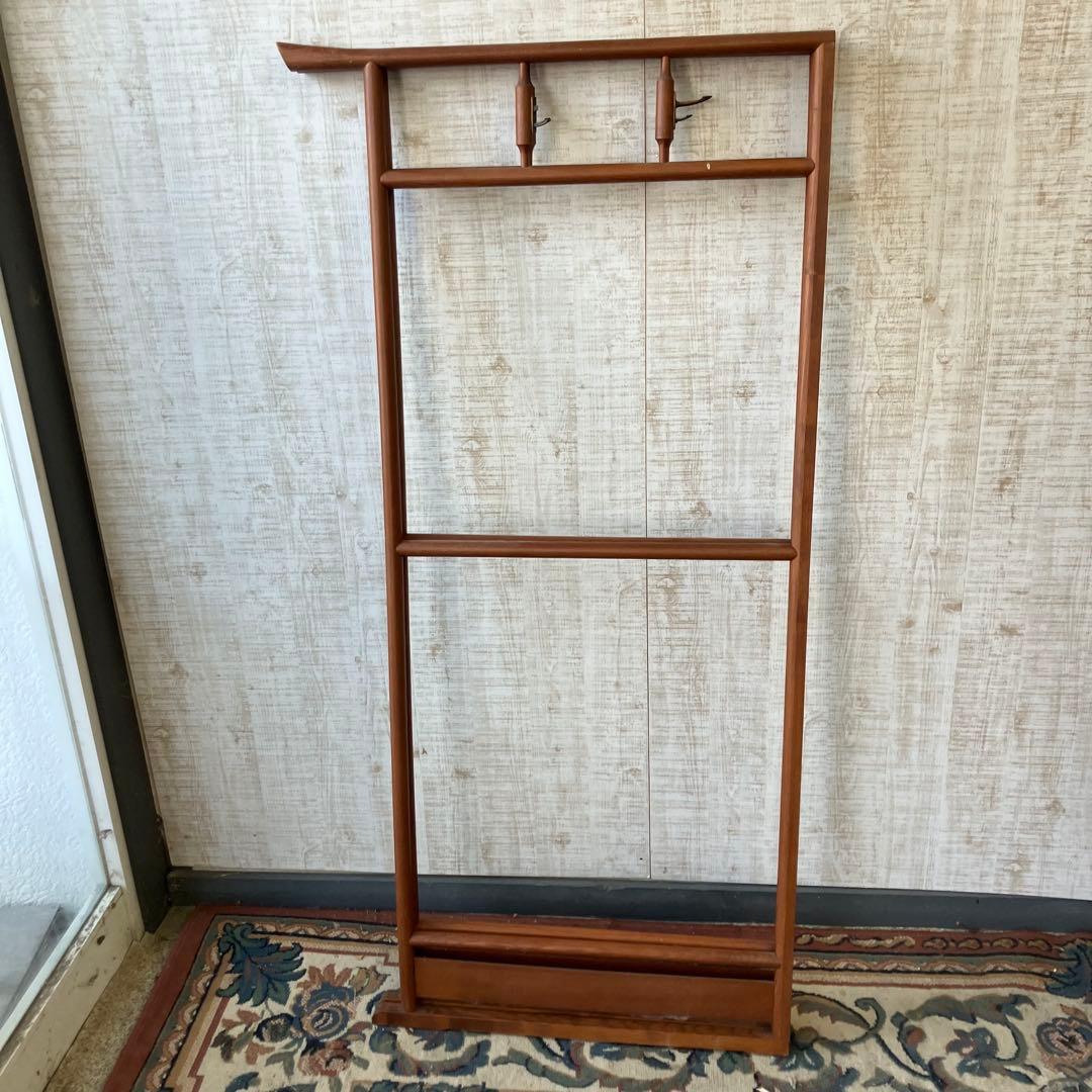 昭和レトロ 折りたたみ衣桁 古民具 欅 衣紋掛け 古道具 ハンガーラック 着物