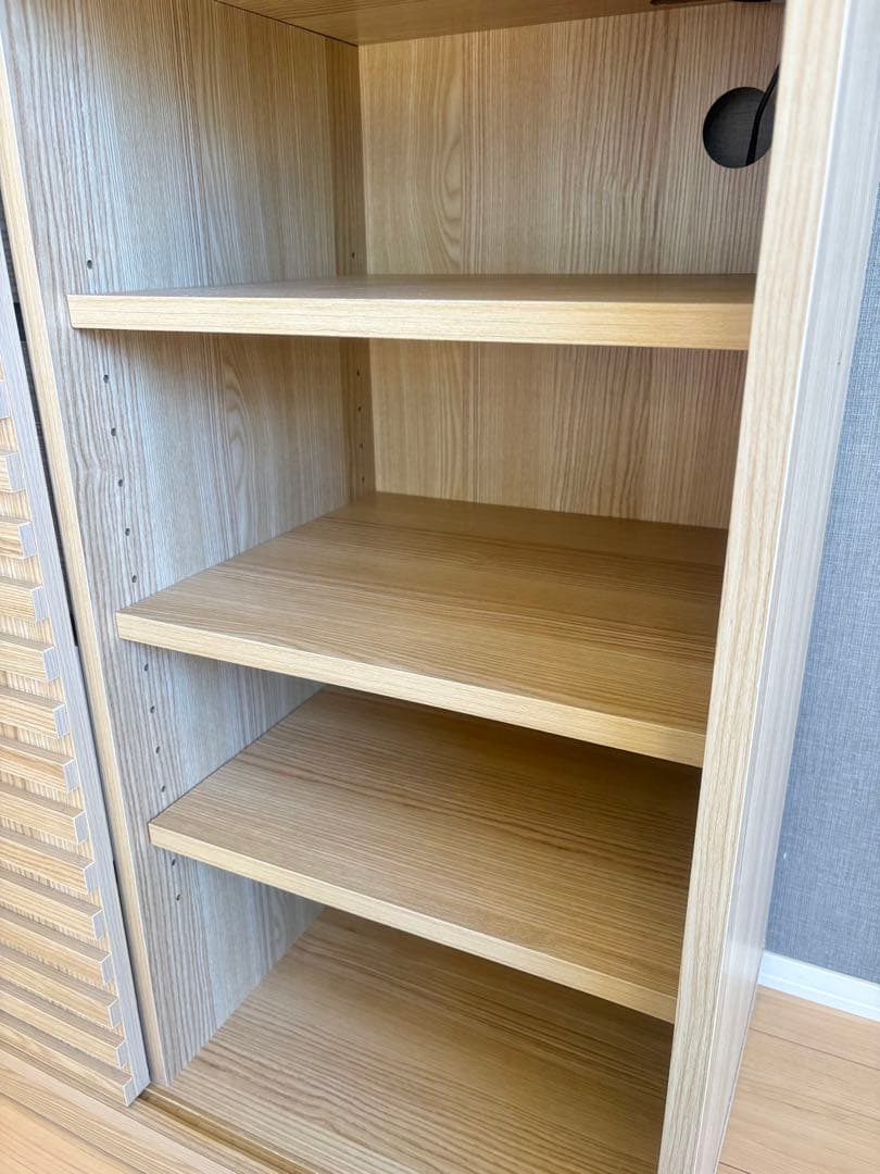 【1/31まで】　食器棚　キャビネット　120cm オーク調　棚