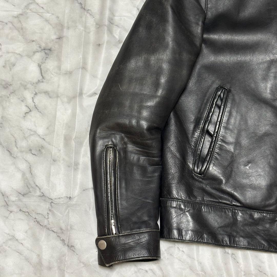 80s–90s Archive 牛革 レザージャケット ライダース ダブルジップ