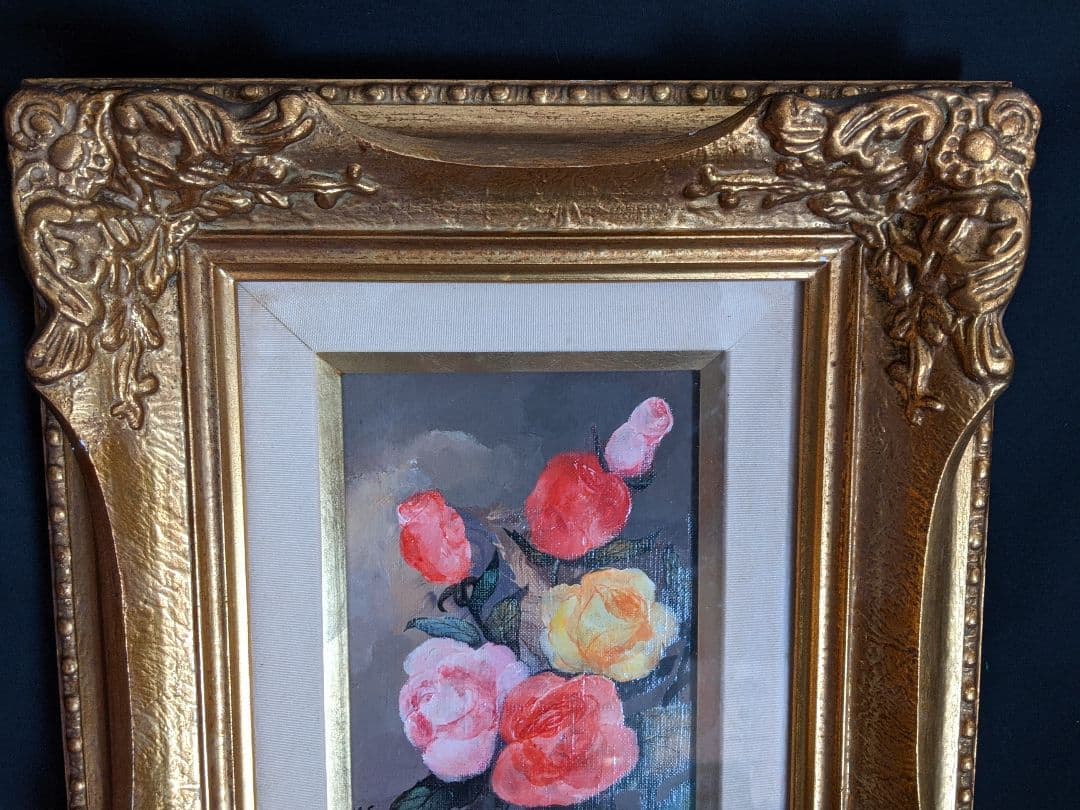 油絵　薔薇油絵 作家  ローズモダンアート  インテリアアート 飾り壁