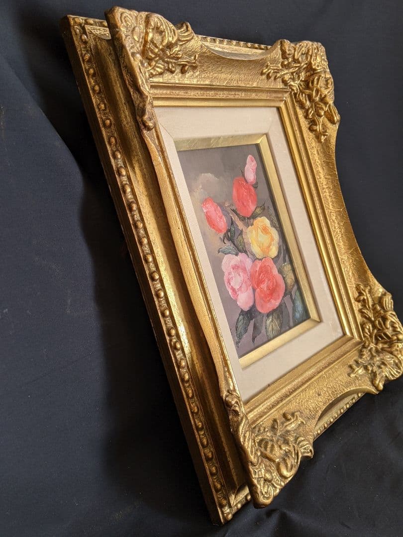 油絵　薔薇油絵 作家  ローズモダンアート  インテリアアート 飾り壁