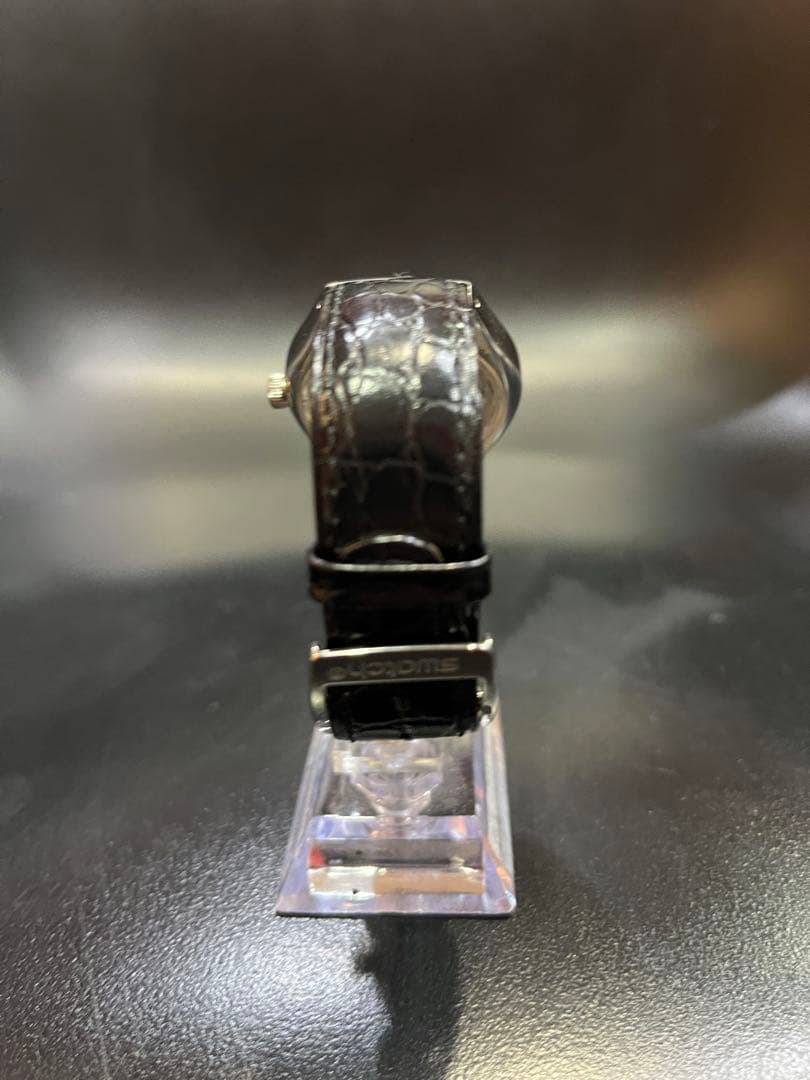 Swatch 自動巻き時計 スケルトン 黒レザー