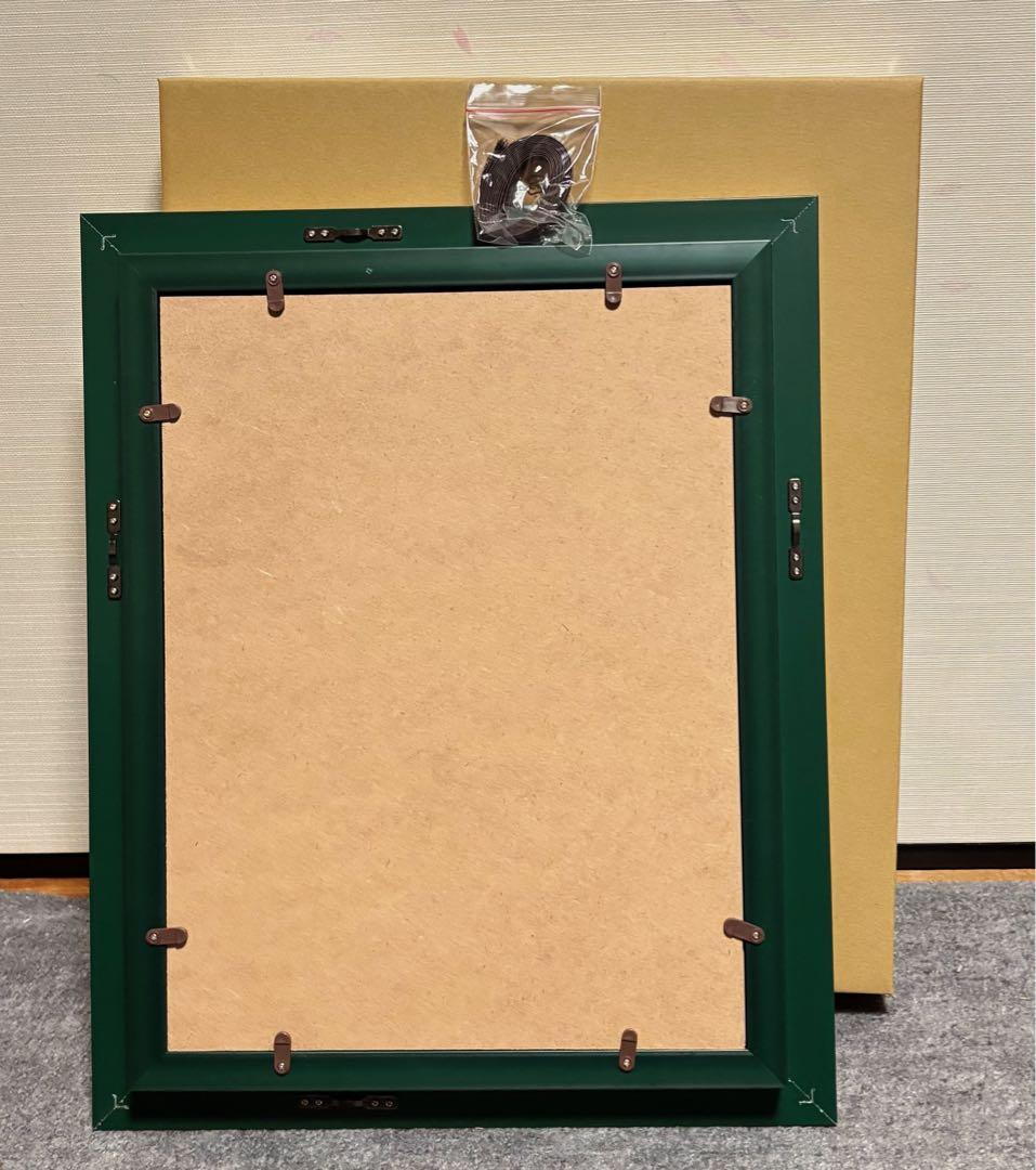 【F4号】手描き油彩　水森亜土　額縁　未使用額　サイン　人気作品　絵画　人気作家