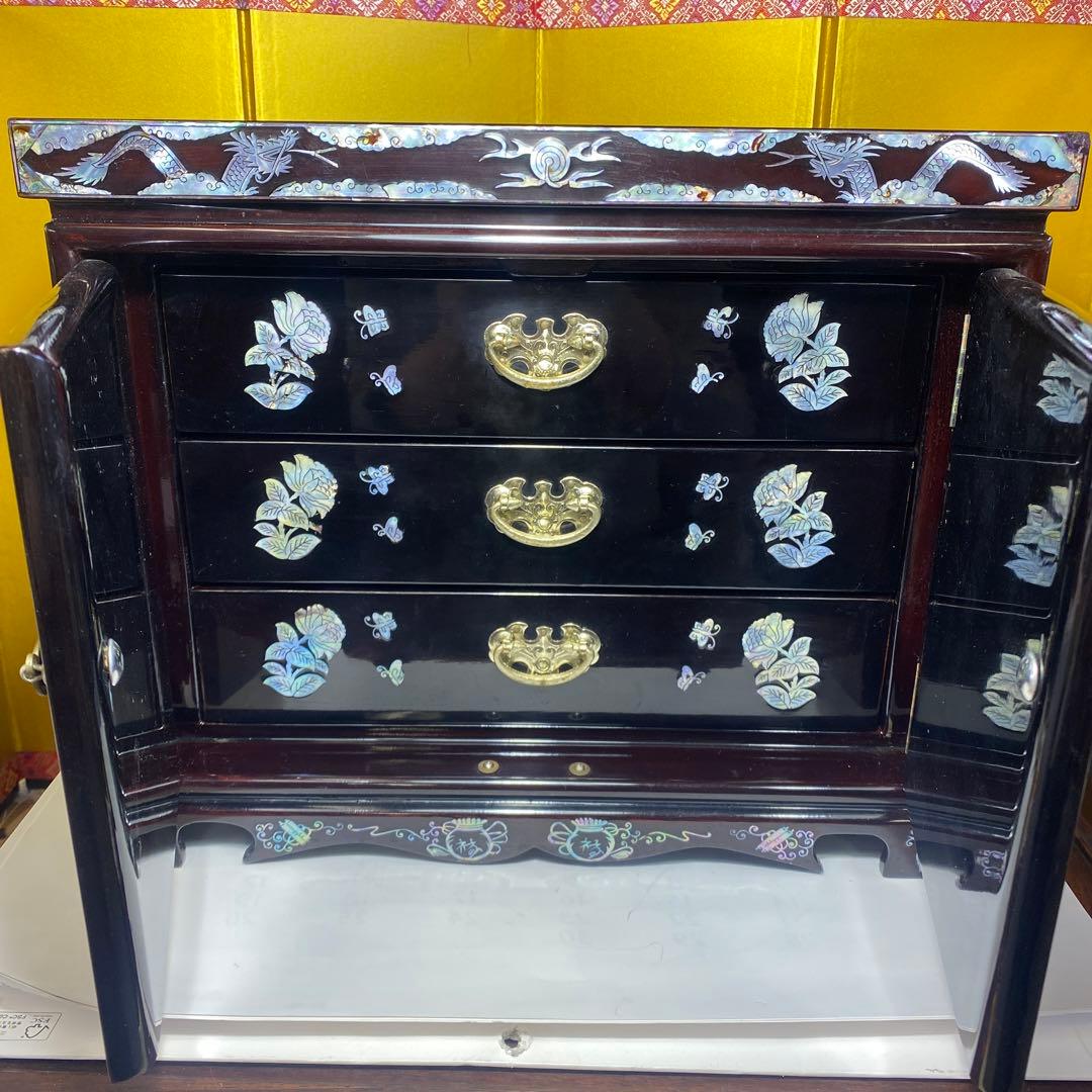 螺鈿，貝殻細工，宝石入り，小物入り，化粧箱、アクセサリーケース