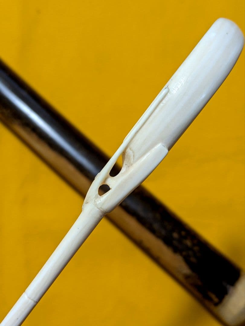 【閉店売り尽し】手彫茶杓　笹之葉型短寸（箱入仕覆寸）