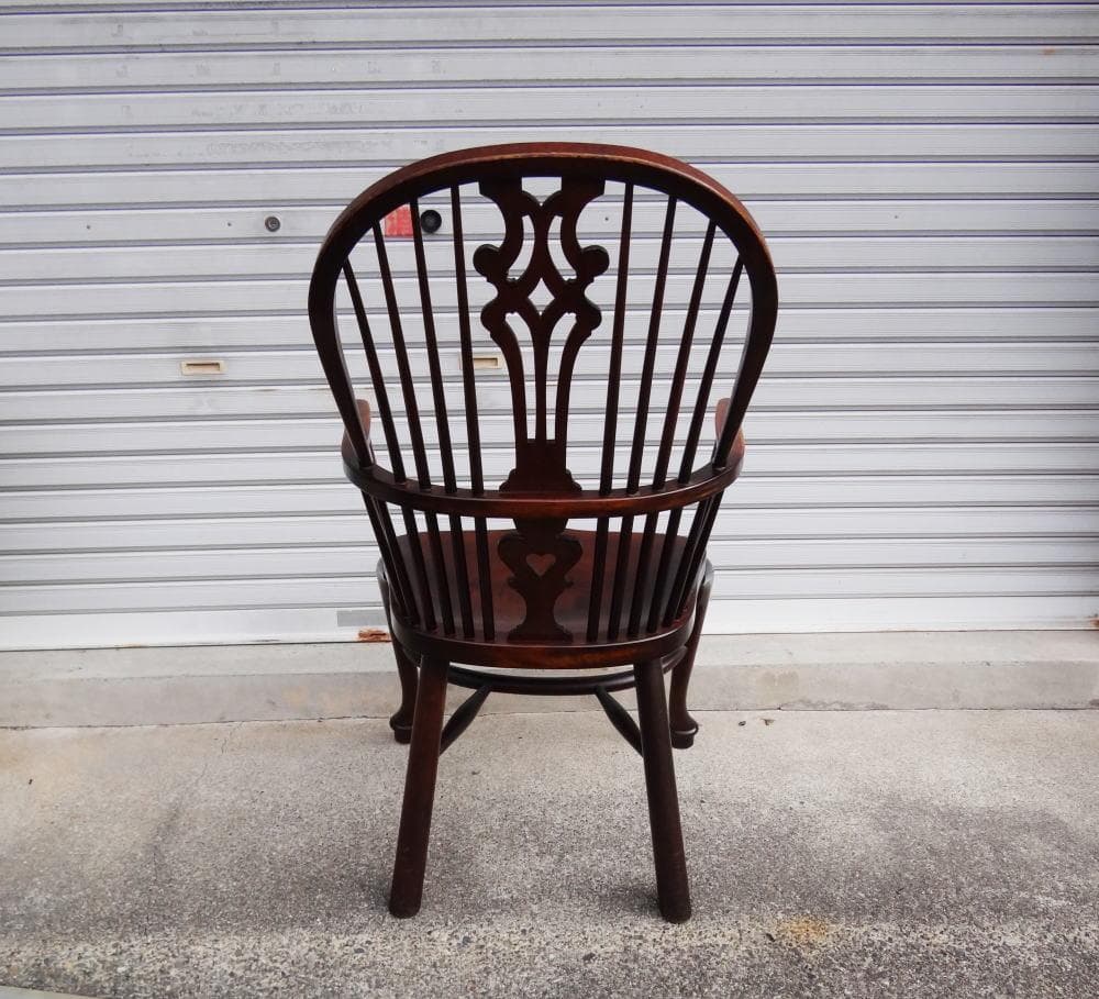 松本民芸家具　猫脚　ウインザーチェア　シール有　作者　「中」　美品