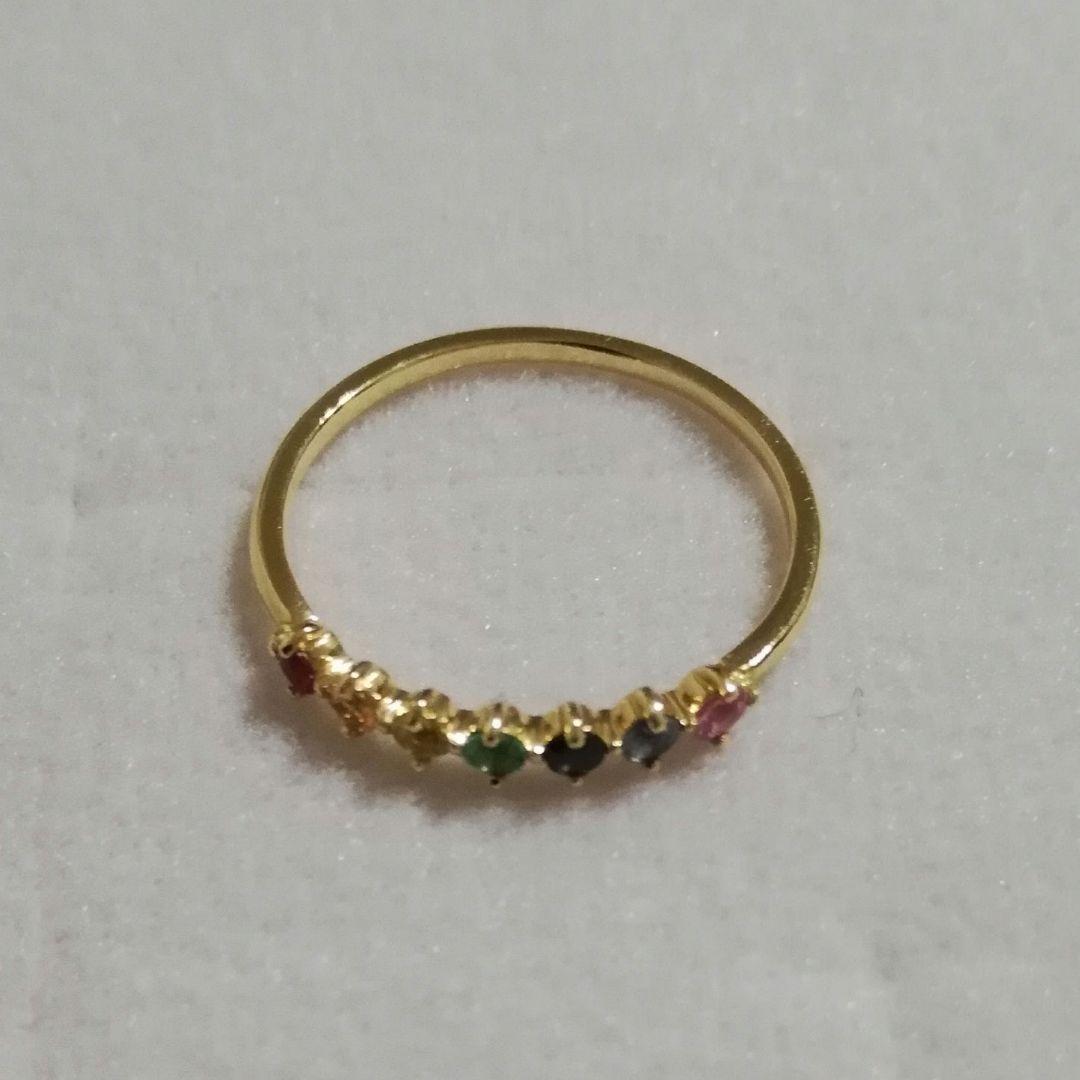 K18 セブンストーン リング 13号 アミュレット マルチカラー L&Co.