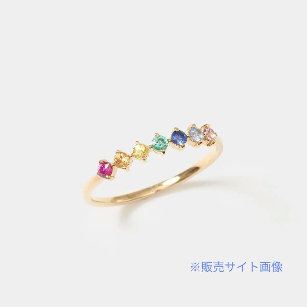 K18 セブンストーン リング 13号 アミュレット マルチカラー L&Co.