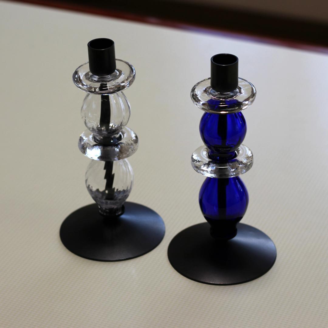 【美品・刻印】エリックホグラン　キャンドルホルダー オニオン型　2個セット