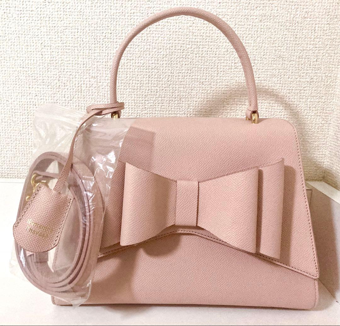 Samantha Thavasa リボン付きピンクハンドバッグサマンサタバサ