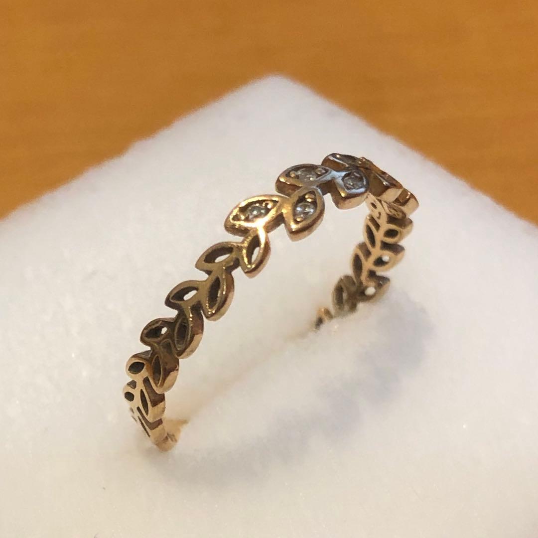 K18リーフデザインゴールドリング　12号　35H2601