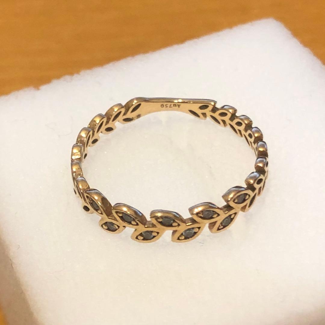 K18リーフデザインゴールドリング　12号　35H2601