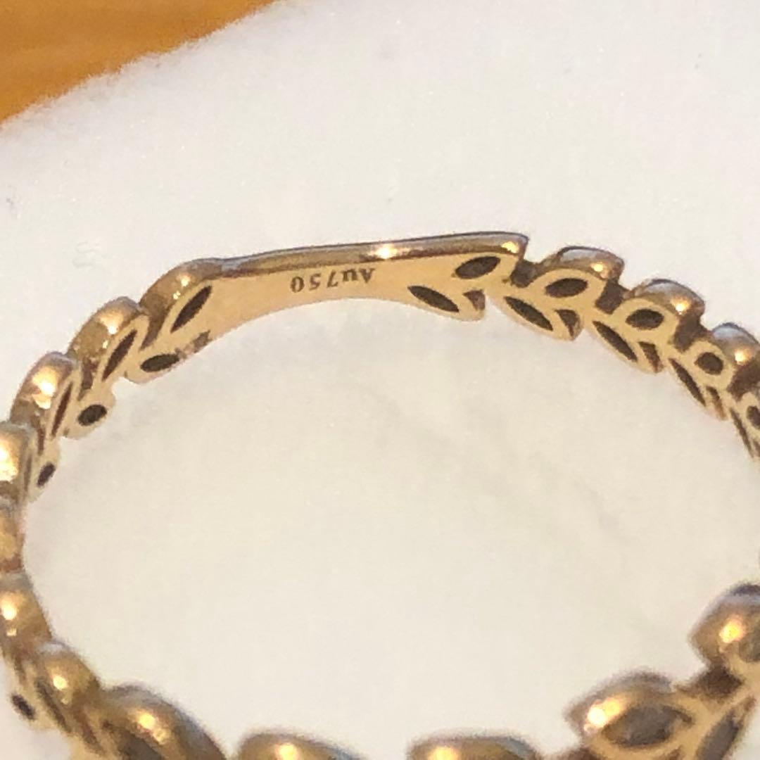 K18リーフデザインゴールドリング　12号　35H2601