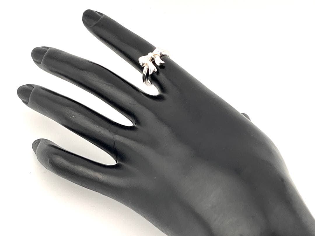 c924 オールド　ティファニー　1990 リボン　リング　925 約8.5号